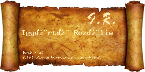 Igyártó Rozália névjegykártya