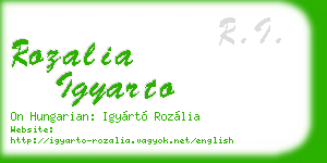 rozalia igyarto business card
